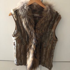 What Goes Around Comes Around neutral fur vest